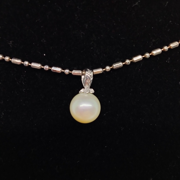 14K Karat White Gold Fresh Water 10mm Pearl Pendant 1.1 Grams PF No Chain - Picture 2 of 12